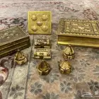 مجموعة علب نحاس منقوش قديم