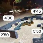 مجلس شبه جديد يشمل اطاولات والفرشه وستاره