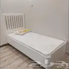 سرير خشب نفر أبيض جديده