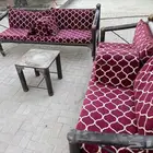 كراسي حديد مع الجلسات بكفرات وغطاء وطاولة حديد