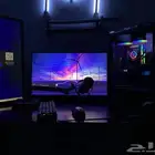 بيسي بي سي pc مع شاشتين وغراضه المكتوبات بل ملحقات