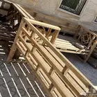 جلسة خارجيه من خشب مع مراتب جديده اللون ازرق