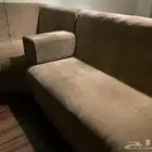 كنب قطعتين على حرف L تقريبا زاوية وكنب
