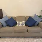 كنب اشلي لون بيج قطعتين (ثلاثي)