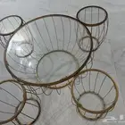 طقم طاولات دائرية زجاج من الأعلى