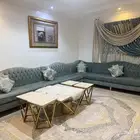 كنب مقاس 6 ب4 معا سجادة وطولات ضيافة وطاولة تلفزيون