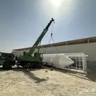 كرين رفع. مكيفات غرف جاهزه بركسات . بلاط. حديد