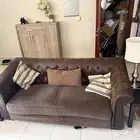 Sofa Set Brown Leatherite