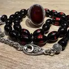 خاتم فضة - عقيق دم الغزال