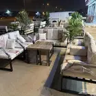 طقمان جلسات خارجية حديد وخشب أشكال الحديد في جديد