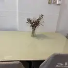 طاولة طعام قزاز مع 6 كراسي
