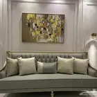 كنب 3 قطع مع طاولة قزاز