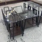 طاولات زجاج مع خشبي جديده