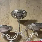 انتيكة تراث شمعدان نحاس مطلي بالفضة