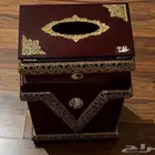 غطى علبة مناديل مع درجة مساحة تخزين