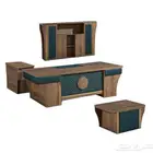 طقم مكتب حق مدير جلد اخضر و مكاتب إدارية فخم و طاوله إجتماع