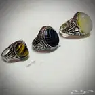 خواتم فضة احجار كريمة نقش يدوي