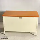مكتب حديد بسطح لون خشبي