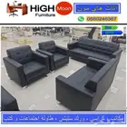 طقم كنب مكتبي جلد أسود