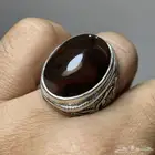 خاتم فضة بصياغة فاخرة بحجر عقيق يماني مصور ((تم البيع ))