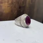 خاتم رجالي بحجر ياقوت أفريقي طبيعي