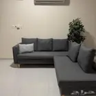 كنب رصاصي حرف  L   للبيع