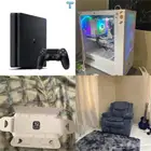 مجموعة اغراض للبيع   بي سي   سوني فور   أبل واتش كرسي لينزي