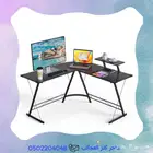 طاولة قيمنق حرف L اسود