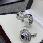 خاتم و كبك طقم فضه إيطالي عيار 925 فخامة وتميز