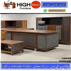 مكتب طقم جلد رصاصي و مكاتب إدارية حق مدير شكل جديد و كراسي