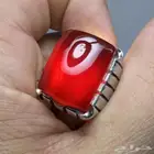 خاتم فضة بصياغة فاخرة بحجر عقيق يماني كرزززي