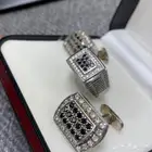 خاتم و كبك طقم فضه إيطالي عيار 925 فخامة وتميز