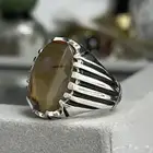 خاتم فضة عيار 925 بفص عقيق يماني صياغة مبرد