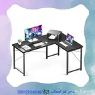 طاولة حرف L اسود