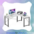 طاولة حرف L ابيض