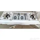 قز - موقد 6 عين استيل مع فرن استيل