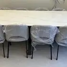 طاولة طعام رخامية طول 2.80م مع 10 كراسي