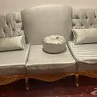 كنبة ثلاثية خشب ملبس ورق ذهب