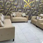 طقم كنب 7 اشخاص قطعة ثلاثية وقطعة ثنائية واثنين. كراسي مفرد