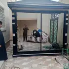 المنيوم باب وشبابيك دبل جلاس الوان اسود زجاج بونى عكس سكريت