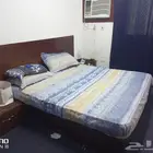 سرير مزدوج مع مرتبة Double bed with mattress and Side Table
