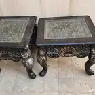 طاولتين خشب وزجاج