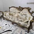 كنب مجلس موديل كلاسيكي 10 قطع مع الطاولات مع ثلاث ستائر