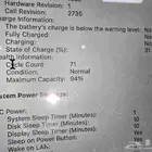 Mac book air m1 cycles count 71 battery 94 less usage