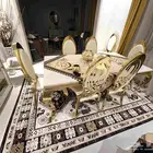 طاوله طعام كبيره 6 او 8 اشخاص سفره طعام. رخام اصلي ضد الصداء