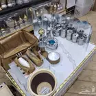 عزبه شاي وقهوه كامله مع دلة نحاس اصلي ضمان 5 سنوات