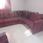 كنب شبه جديد نظيف 5 قطع مع ستاير .