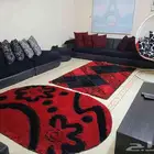 2 طقم كنب واحد اسود ولثاني رمادي