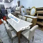 طاولات طعام استيل رخام مع المدخل