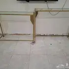 طاولات مدخل مرتفعة زجاج شفاف حديد مذهب